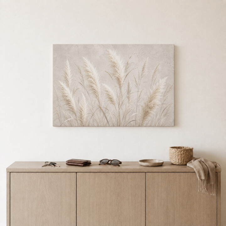 Leinwandbild Hohe Pampas- und Schilfhalme