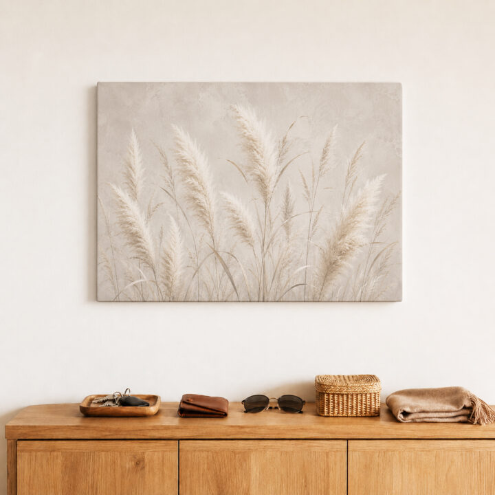 Leinwandbild Hohe Pampas- und Schilfhalme