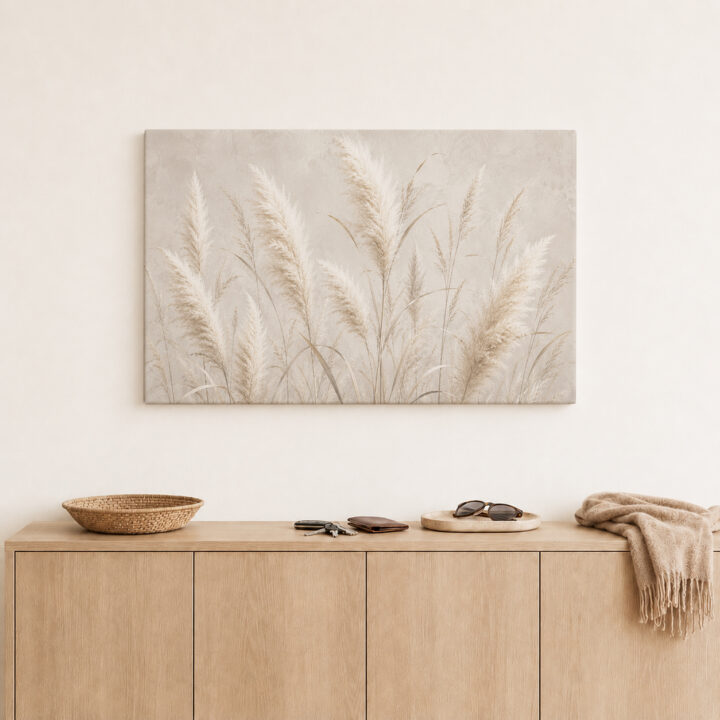 Leinwandbild Hohe Pampas- und Schilfhalme