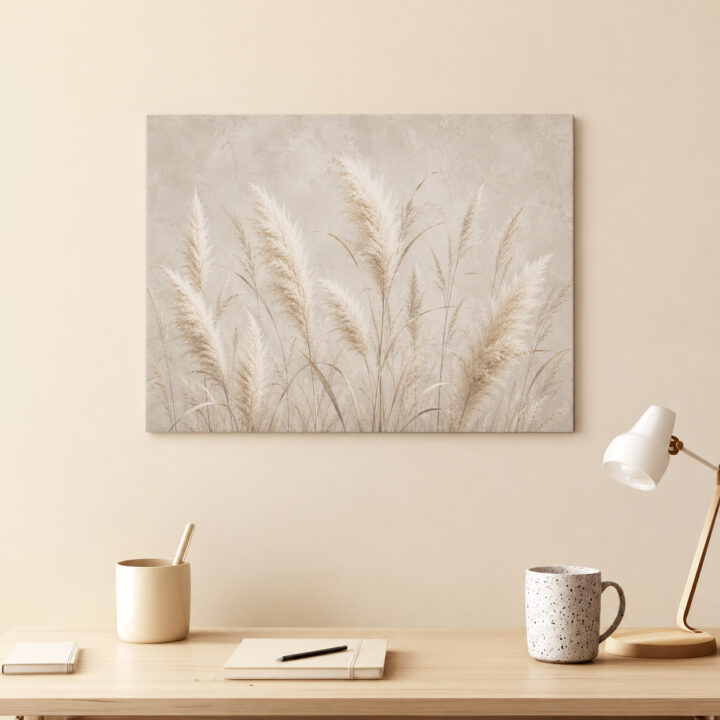 Leinwandbild Hohe Pampas- und Schilfhalme