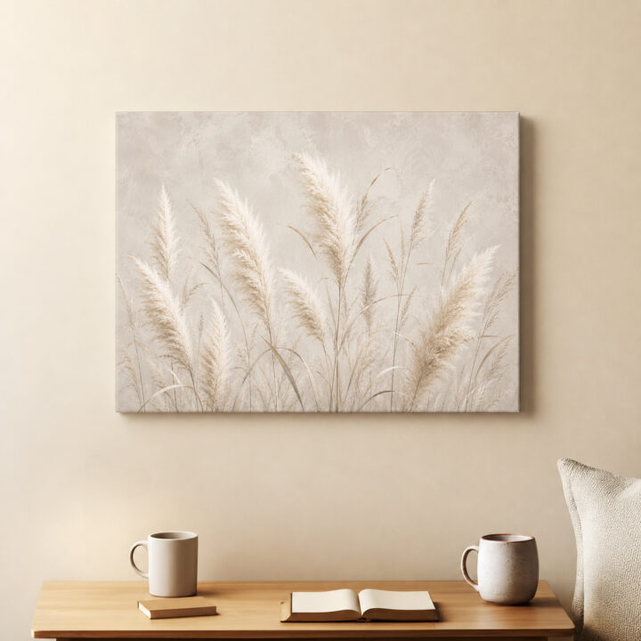 Leinwandbild Hohe Pampas- und Schilfhalme