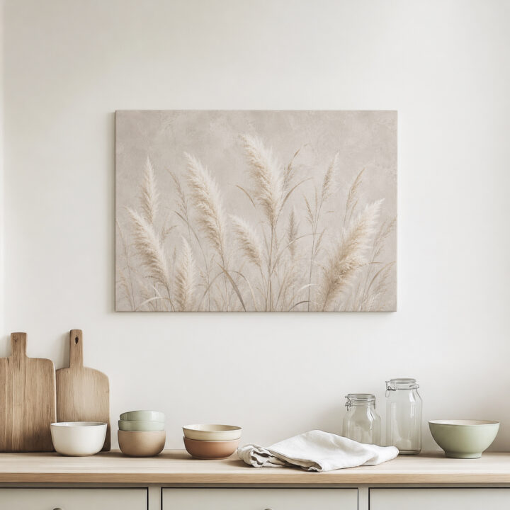 Leinwandbild Hohe Pampas- und Schilfhalme