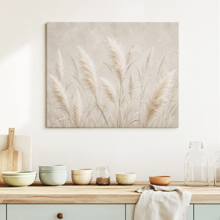 Leinwandbild Hohe Pampas- und Schilfhalme