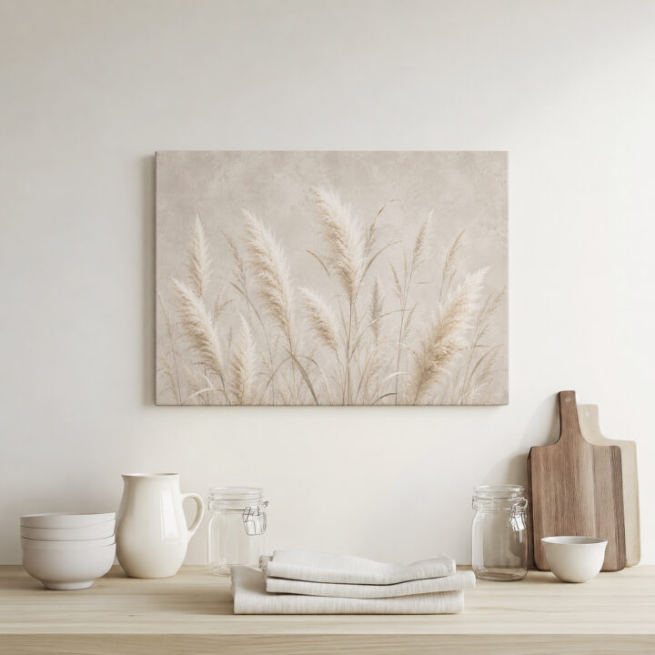Leinwandbild Hohe Pampas- und Schilfhalme