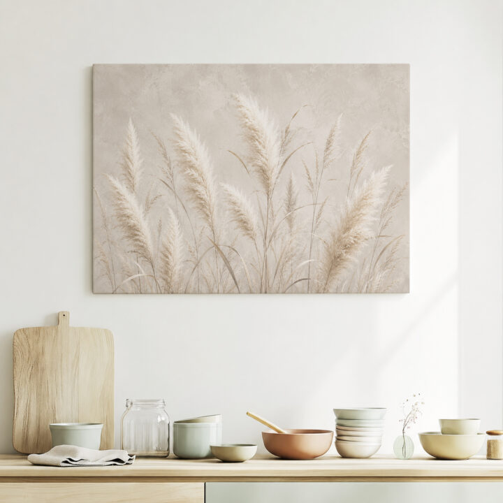 Leinwandbild Hohe Pampas- und Schilfhalme