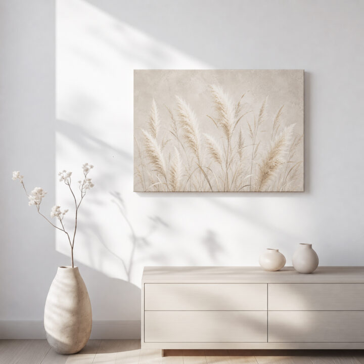Leinwandbild Hohe Pampas- und Schilfhalme