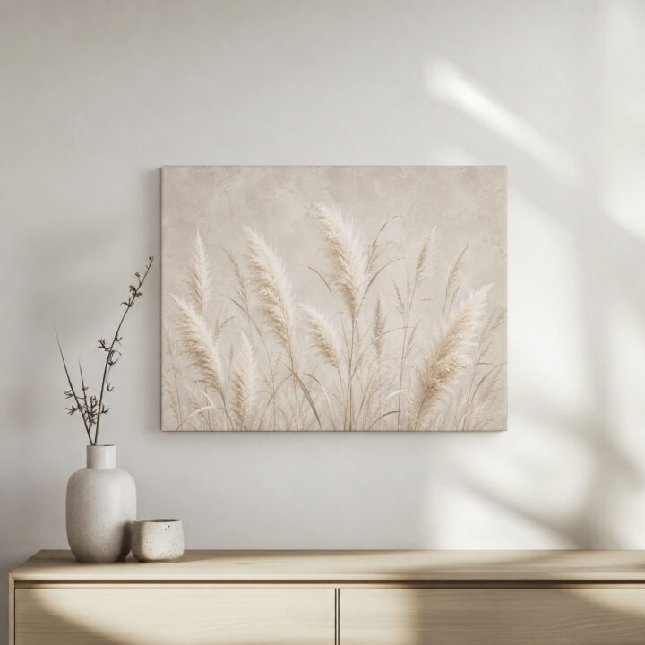 Leinwandbild Hohe Pampas- und Schilfhalme