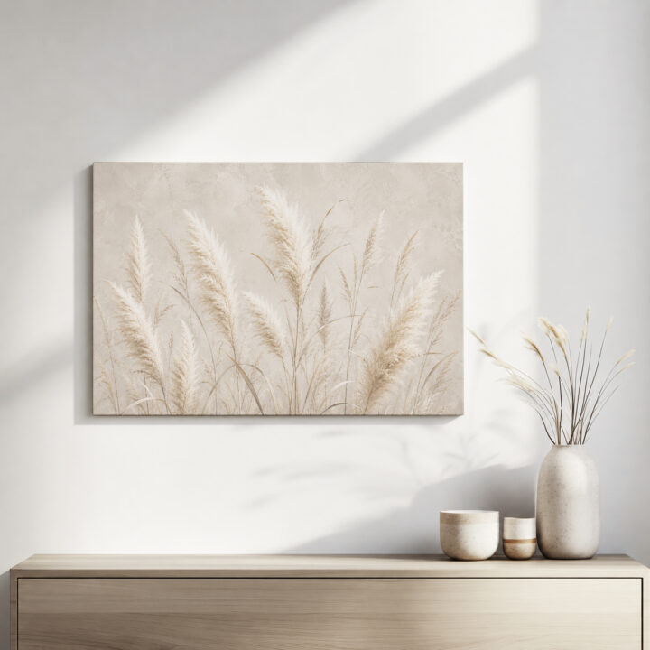 Leinwandbild Hohe Pampas- und Schilfhalme
