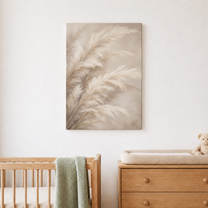 Leinwandbild Große Pampaswedel in Beige