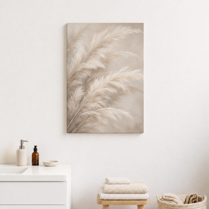 Leinwandbild Große Pampaswedel in Beige