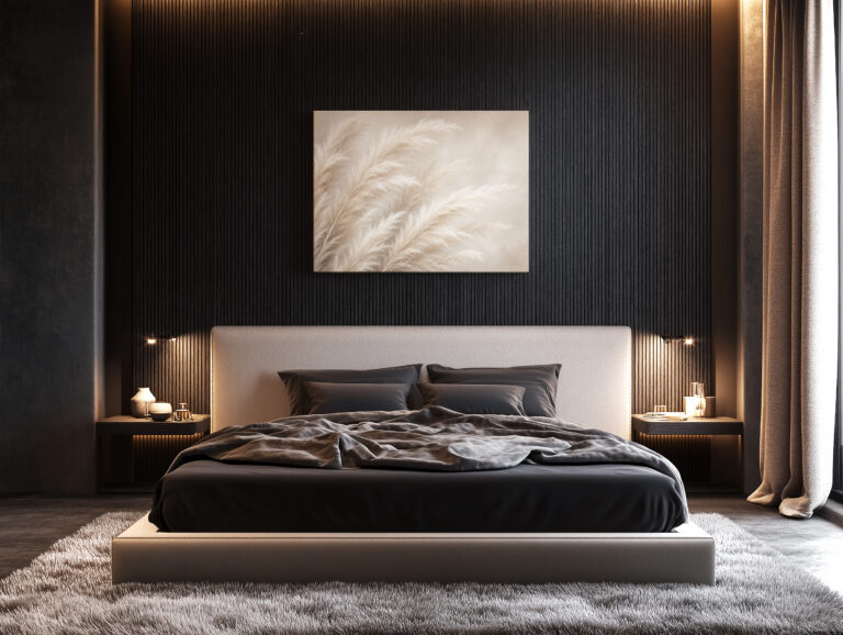 Leinwandbild Pampasgras in Beige und Creme