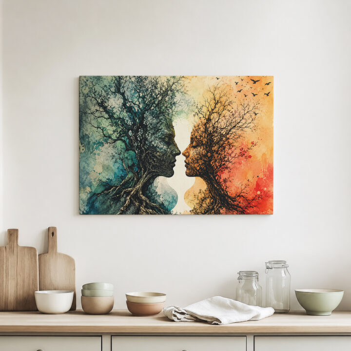 Canvas print Faces Formed by Trees and Roots