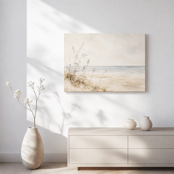 Canvas print Quiet Shore in Watercolour Style