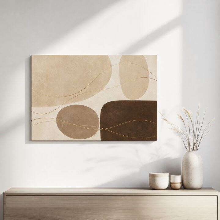Canvas print Organic Shapes and Golden Lines
