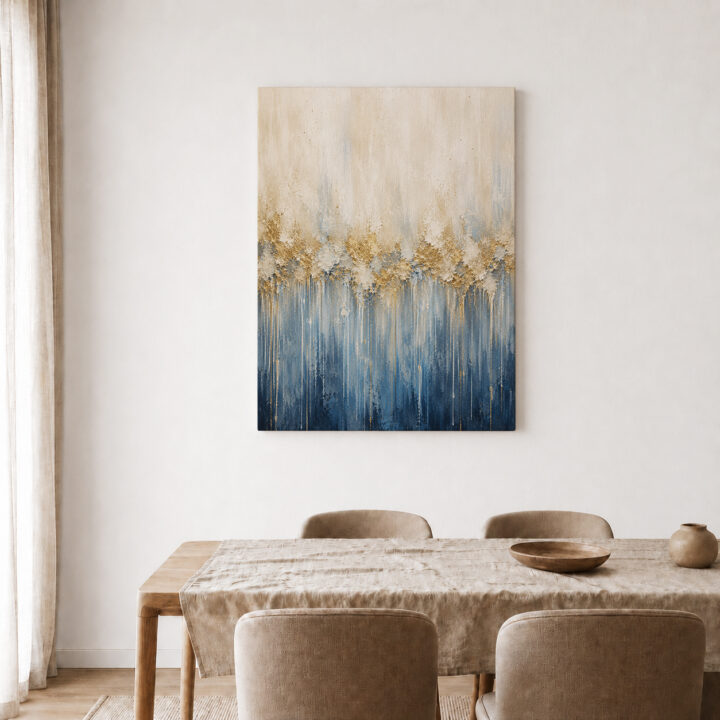 Leinwandbild Goldblaue Farbverläufe