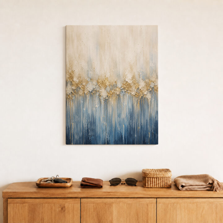 Leinwandbild Goldblaue Farbverläufe