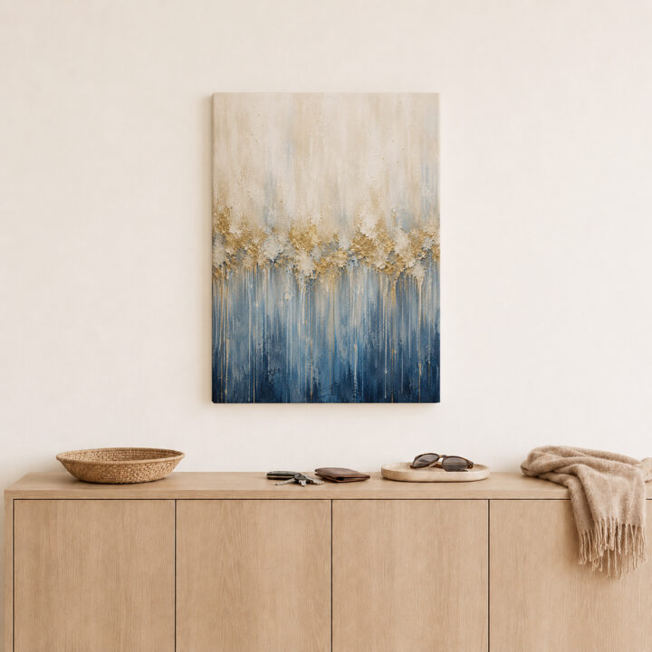 Leinwandbild Goldblaue Farbverläufe