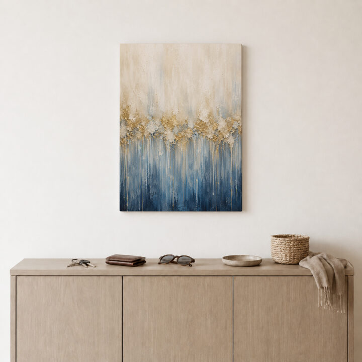 Leinwandbild Goldblaue Farbverläufe