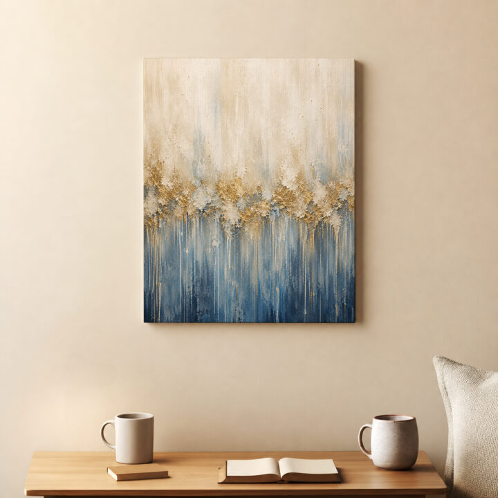 Canvas print Golden and Blue Colour Trails