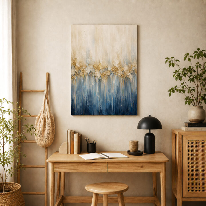 Canvas print Golden and Blue Colour Trails