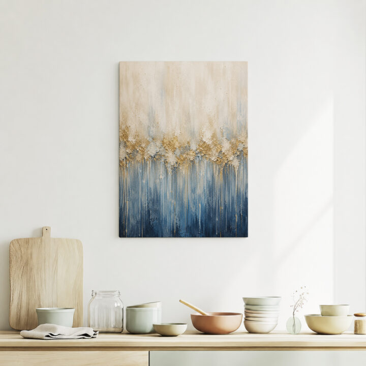 Leinwandbild Goldblaue Farbverläufe