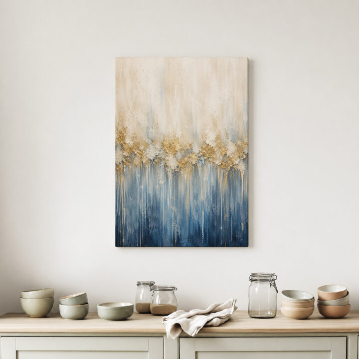 Leinwandbild Goldblaue Farbverläufe