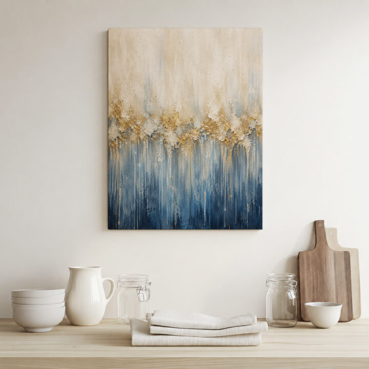 Leinwandbild Goldblaue Farbverläufe
