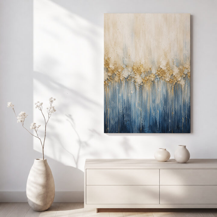 Leinwandbild Goldblaue Farbverläufe