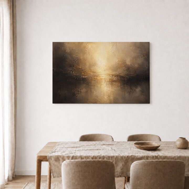 Leinwandbild Leuchtender Lichtkern im Dunkeln