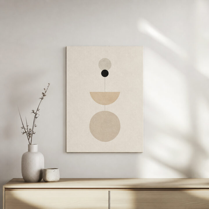 Canvas print Circles and Semicircle in Neutrals