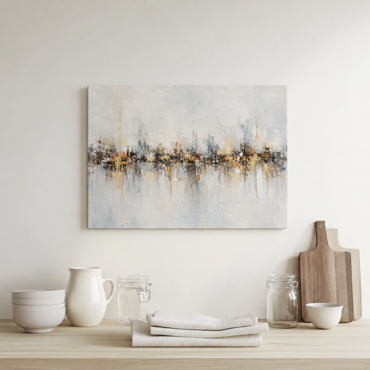 Canvas print Fine Golden Line on a Pale Ground