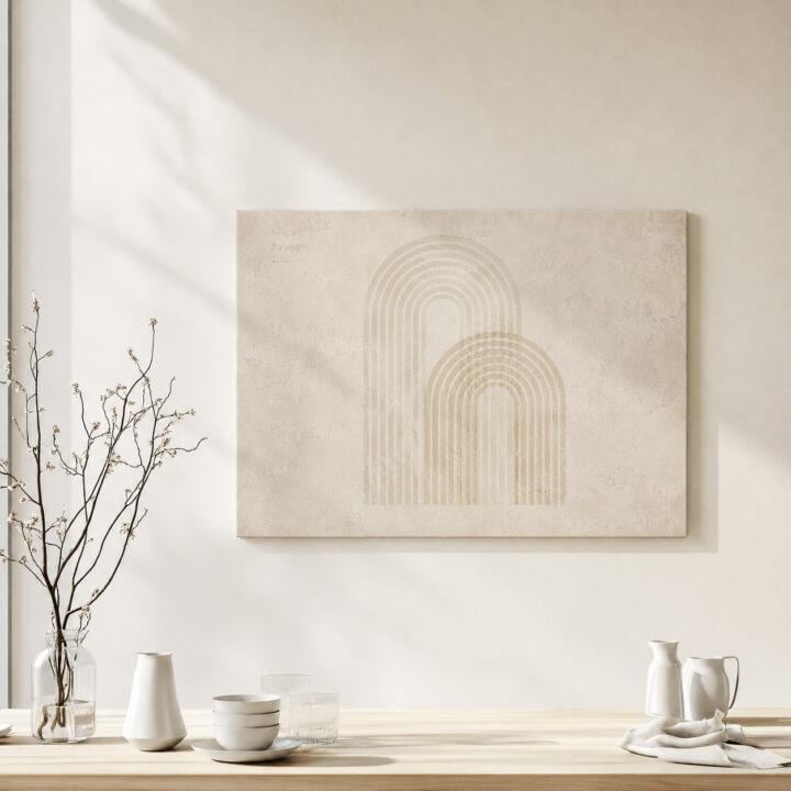 Leinwandbild Bögen in Beige und Greige