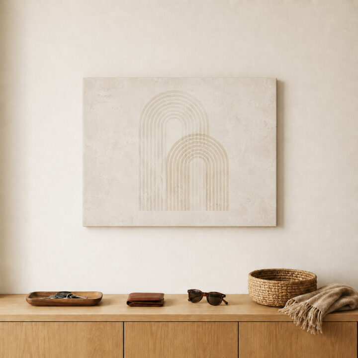 Leinwandbild Bögen in Beige und Greige