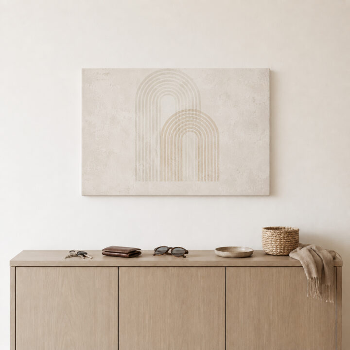 Leinwandbild Bögen in Beige und Greige