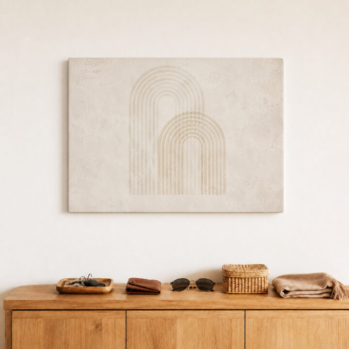 Leinwandbild Bögen in Beige und Greige