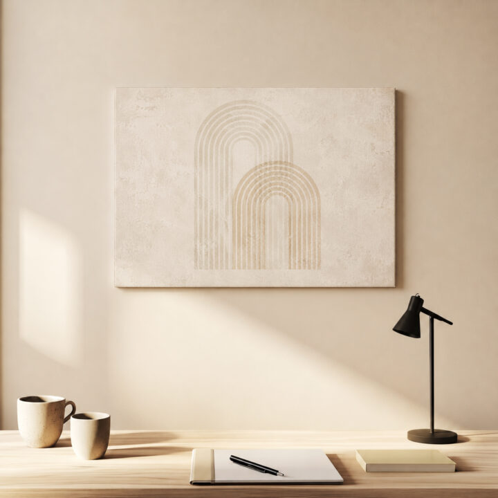 Leinwandbild Bögen in Beige und Greige
