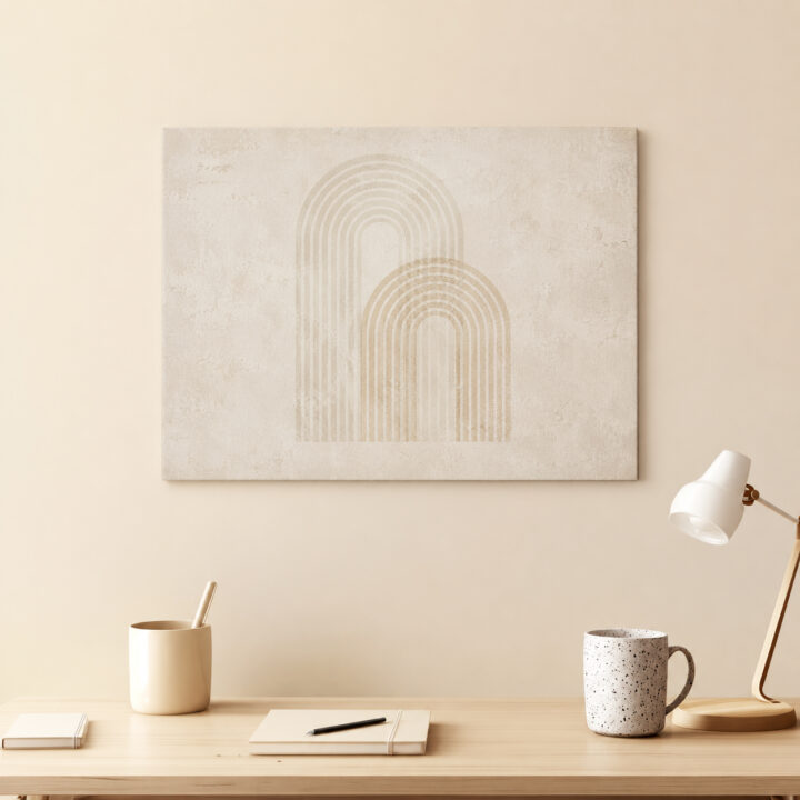 Leinwandbild Bögen in Beige und Greige