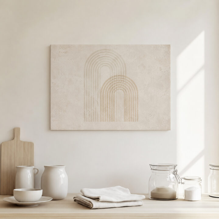 Leinwandbild Bögen in Beige und Greige