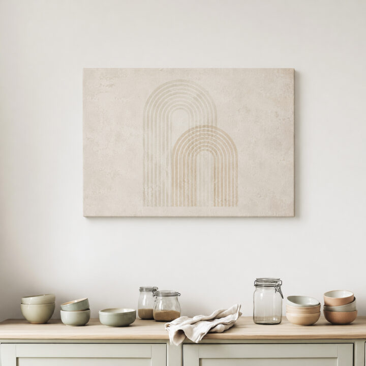 Leinwandbild Bögen in Beige und Greige