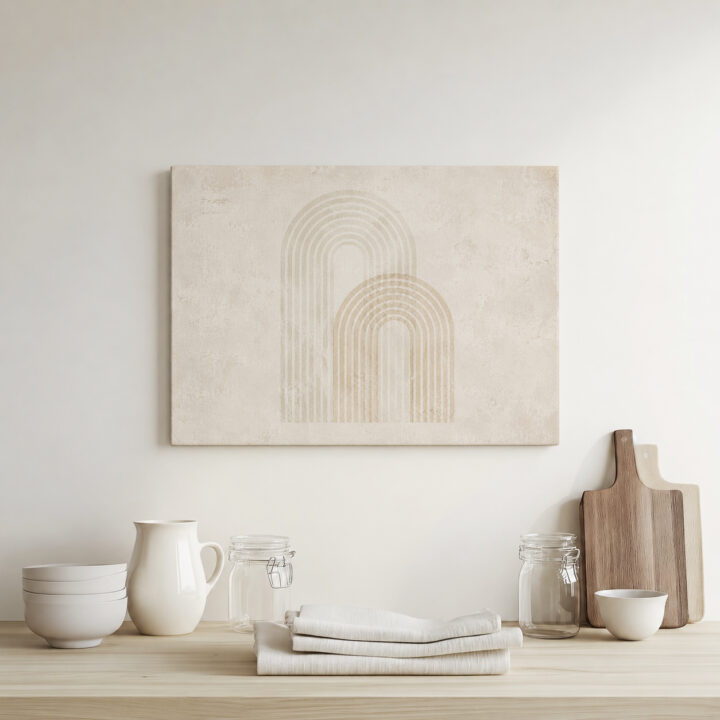 Leinwandbild Bögen in Beige und Greige