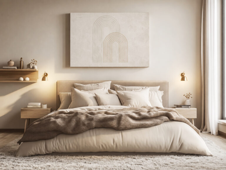 Leinwandbild Bögen in Beige und Greige