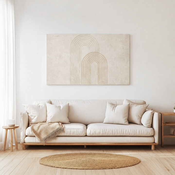 Leinwandbild Bögen in Beige und Greige