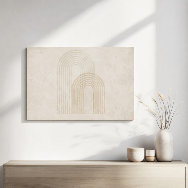 Leinwandbild Bögen in Beige und Greige