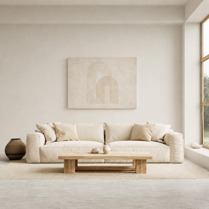 Leinwandbild Bögen in Beige und Greige