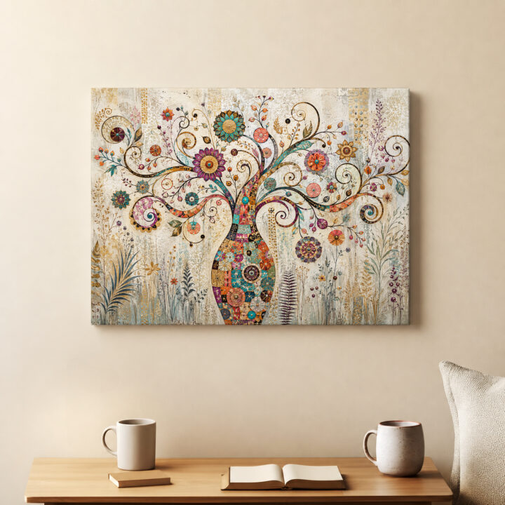 Leinwandbild Botanischer Ornamentbaum