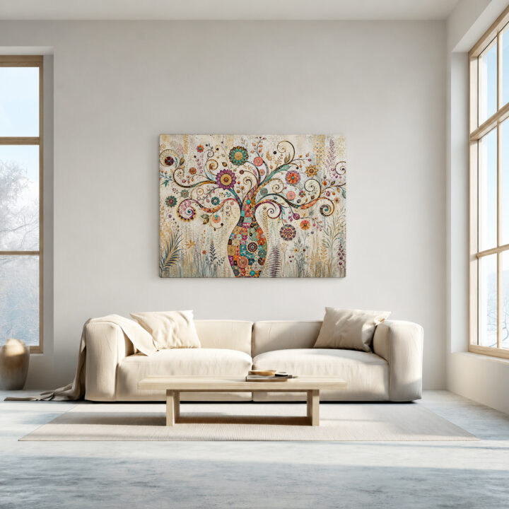 Leinwandbild Botanischer Ornamentbaum