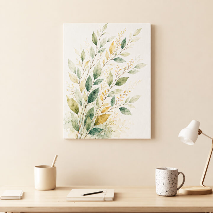 Canvas print Leafy Branches and Golden Berries