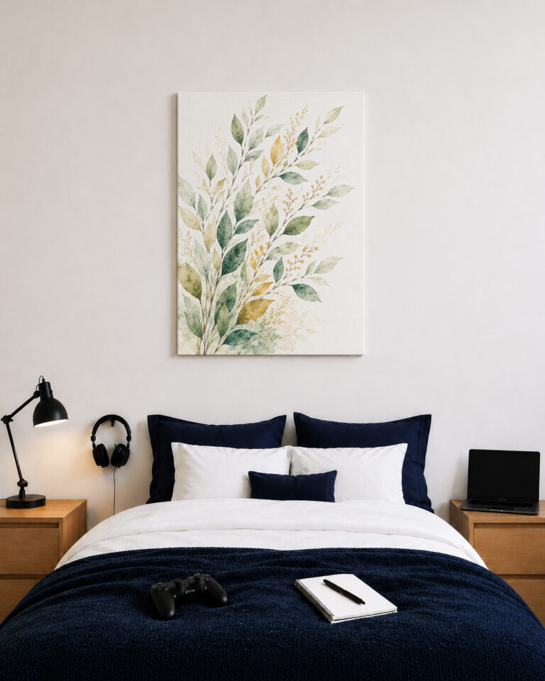 Canvas print Leafy Branches and Golden Berries