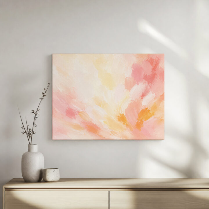 Leinwandbild Sanfte Pastellspuren auf Creme