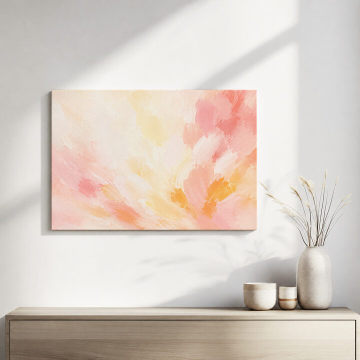 Leinwandbild Sanfte Pastellspuren auf Creme